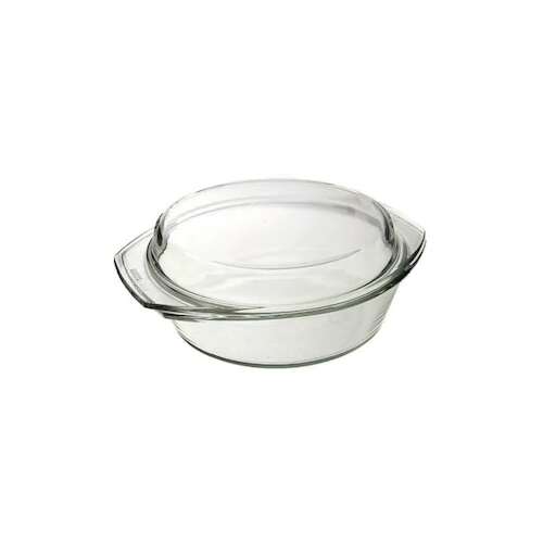 Simax 0,7L кръгла стъклена тава за печене с капак, термоустойчива, подходяща за фурна