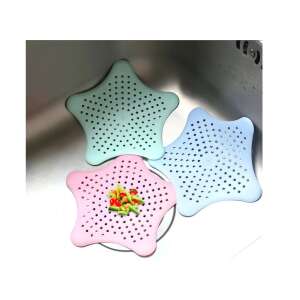 Set de 4 filtre de scurgere din silicon pentru chiuvetă în verde, alb, roz și albastru, în formă de stea, pentru a prinde resturi de mâncare și păr - Verk Group
