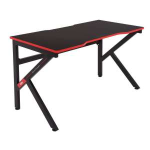 ModernHOME acélvázas klasszikus Gamer asztal #fekete-piros