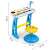 Dimensions of the blue kids electronic keyboard with microphone and stool, My Music Station