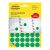 Label sticker, o18mm, for marking, 24 labels/sheet, 44 sheets/box, Avery green 83064096