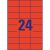 Etikett címke, 70 x37mm, univerzális, 24 címke/ív, 100 ív/doboz, Avery piros 99579891
