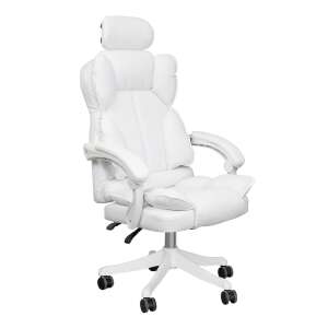 Timeless Tools Lux white executive office chair with adjustable headrest and armrests - Furniture
