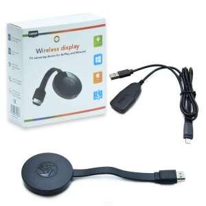 Wireless display adapter with HDMI, Miracast, DLNA and Airplay support, for TV mirroring, black - HDMI Cable