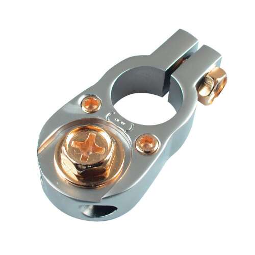 Klema akumulatorowa tytanowa i pozłacana, ujemna, 2 x 10 mm² + śruba m8 ∅16 mm z podkładką