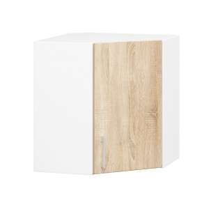 Akord - LIMA Sarok Konyhai Szekrény W60/60N, 60/58/30.5 cm, Fehér/Dub Sonoma, 1 Ajtós, 2 Polcos, ABS élzárás, Matt Fehér Korpusz, Dub Sonoma Front, Lapraszerelt