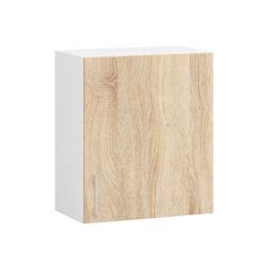 Akord LIMA Fali Szekrény W50/58 cm - Fehér/Dió Sonoma, Laminált Lemez, ABS Szegély, 1 Ajtó, 2 Polc, Matt Befejezéssel, Összeszerelés Szükséges