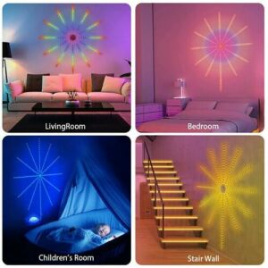 Collage of LED Firework Light Strip in living room, bedroom, children's room and stair wall - LED Strip