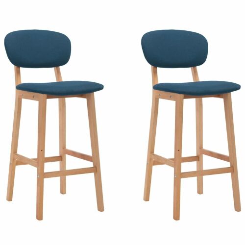 vidaXL Két Kék Szövet Bárszék - Bükkfa - 92cm
