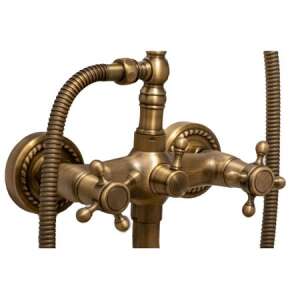 TRENDY S antik bronz kád csaptelep, close-up of the faucet and shower head - Trendy S Faucet
