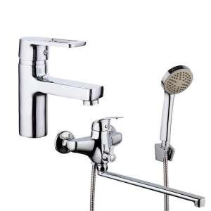 TRENDY S chrome bathroom faucet set, includes sink and shower/tub faucet, fixed pipe - Trendy S Faucet