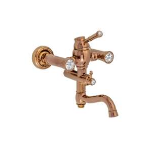 TRENDY S rose gold bathtub faucet with shower head, wall mounted - Trendy S Faucet
