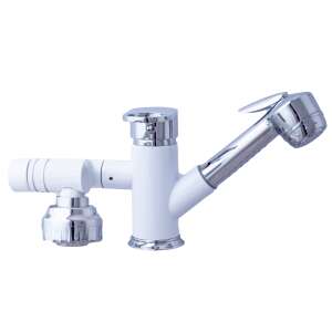 TRENDY S kitchen sink faucet with pull-out spray head, chrome white - Trendy S Faucet