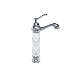 TRENDY S White and Chrome Bathroom Sink Faucet with Diamond Design - Trendy S Faucet