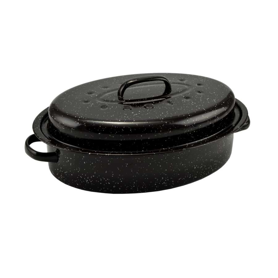 Tigaie emailată pentru rață 37*26 cm neagră