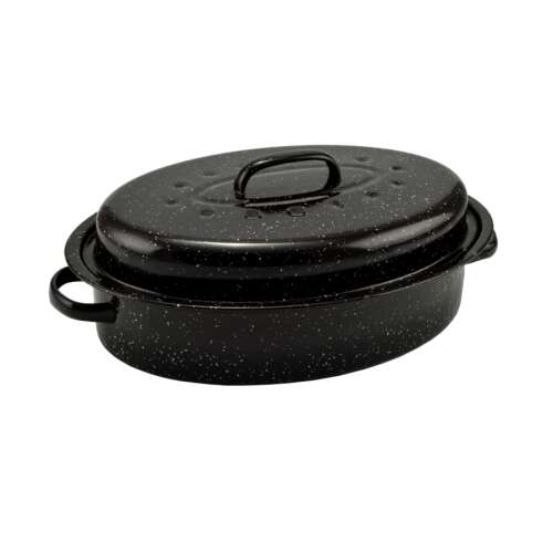 Tigaie emailată pentru rață 37*26 cm neagră