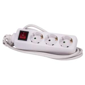 steck! SE 315K 3-as hálózati elosztó kapcsolóval, 1,5m kábellel, fehér - Elosztó