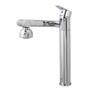 TRENDY S single-lever basin mixer tap, chrome, deck mounted, with pull-out spout, 360° rotation, dual function, adjustable flow - Trendy S Faucet