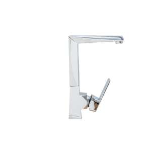 TRENDY S Swan kitchen faucet, polished chrome, side view - Trendy S Faucet