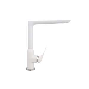TRENDY S kitchen faucet, white matte, swan spout, single lever, deck mounted - Trendy S Faucet