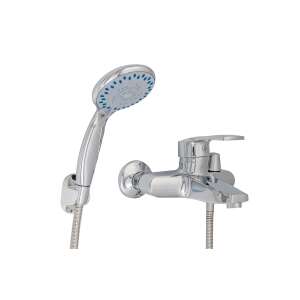 TRENDY S Falra szerelhető zuhanycsaptelep zuhanyrózsával, króm - Trendy S Csaptelep