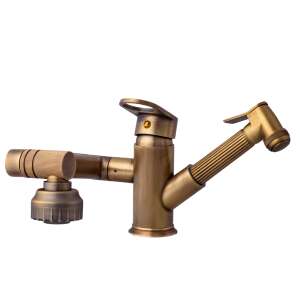TRENDY'S kitchen faucet with pull-out spray, antique bronze finish - Trendy S Faucet