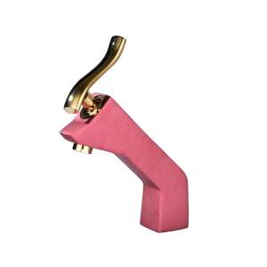 TRENDY S red single lever bathroom sink faucet with gold handle - Trendy S Faucet