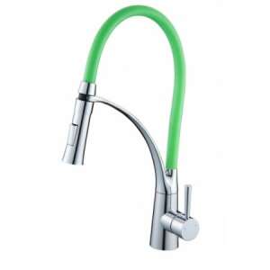 Green Chrome swan-shaped kitchen faucet TRENDY S with flexible silicone hose - Trendy S Faucet