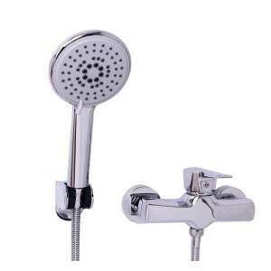 TRENDY S shower faucet set, chrome finish, includes shower head, hose, and holder - Trendy S Faucet