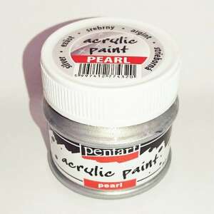 Pentart akrilfesték gyöngyház, ezüst, 50ml - Iskolakezdés, iskolaszer