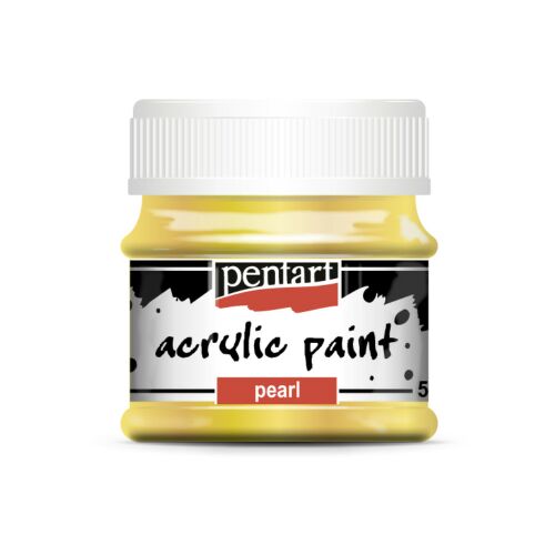 Pentart Gyöngyház Akrilfesték, Sárga, 50ml - Akrilfesték