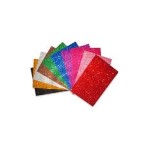 Cre Art Dekorgumi - Fehér Glitter - Öntapadós - 10 db