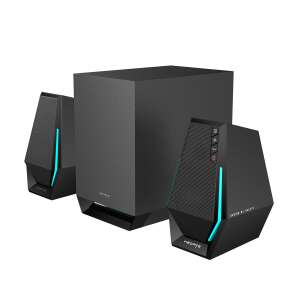 Edifier Hecate G1500 Max 2.1 Gaming Speakers, black, angled view - Audio