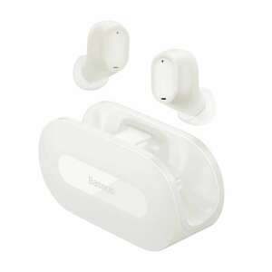 Baseus Bowie EZ10 true wireless earphones in white, charging case open - Headphone and Bluetooth Speaker