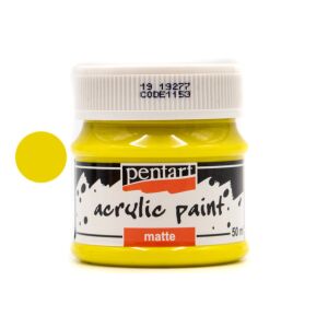 Pentart 50ml Matt Sárga Akrilfesték Üveg - Iskolakezdés, iskolaszer
