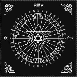 Szellemtábla terítő, fekete alapon fehér betűkkel és számokkal, szellemekkel való kommunikációhoz - Egészség & Életmód könyv