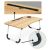 Foldable laptop desk features: tablet holder, cup holder, leg padding