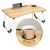 Foldable laptop table with cup holder dimension detail, portable desk for bed