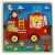 Ukończone drewniane puzzle z wozem strażackim i postacią lwa