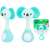 HOLA Koala rattle and teether, blue and green, 2 in 1, for babies, with packaging