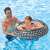 Man helping child using INTEX 91cm Hi Performance inflatable swim ring, black and grey tire design