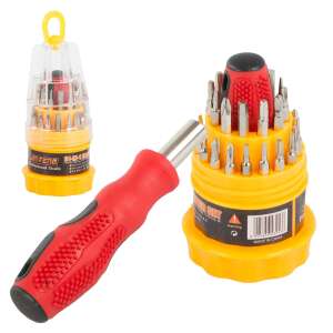 Set șurubelnițe Torx de precizie 31 în 1 cu vârfuri magnetice și mâner roșu - Instrument