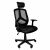 Ergonomikus fekete irodai forgószék, légáteresztő hálós háttámlával és állítható fejtámlával