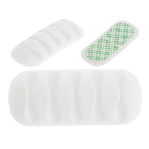 Öntapadós, műanyag kábel rendszerező 5 vezeték számára, fehér