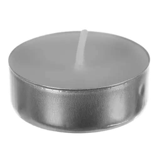 Ezüst tealight gyertya, 4 órás égési idővel