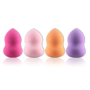 4 makeup sponges in pink, light pink, orange and purple colors - Makeup Sponge