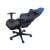 Blue and black gaming chair with adjustable backrest