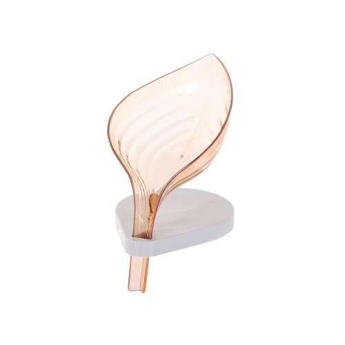 Orange leaf shaped soap dish with drain for bathroom soap