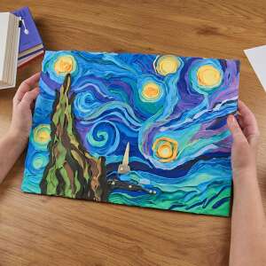 Okto Sensory Art 3D painting kit, Vincent van Gogh - Starry Night, finished product - Art