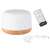 Umidificator ultrasonic alb și din lemn cu telecomandă și lumină LED cu schimbare de culoare